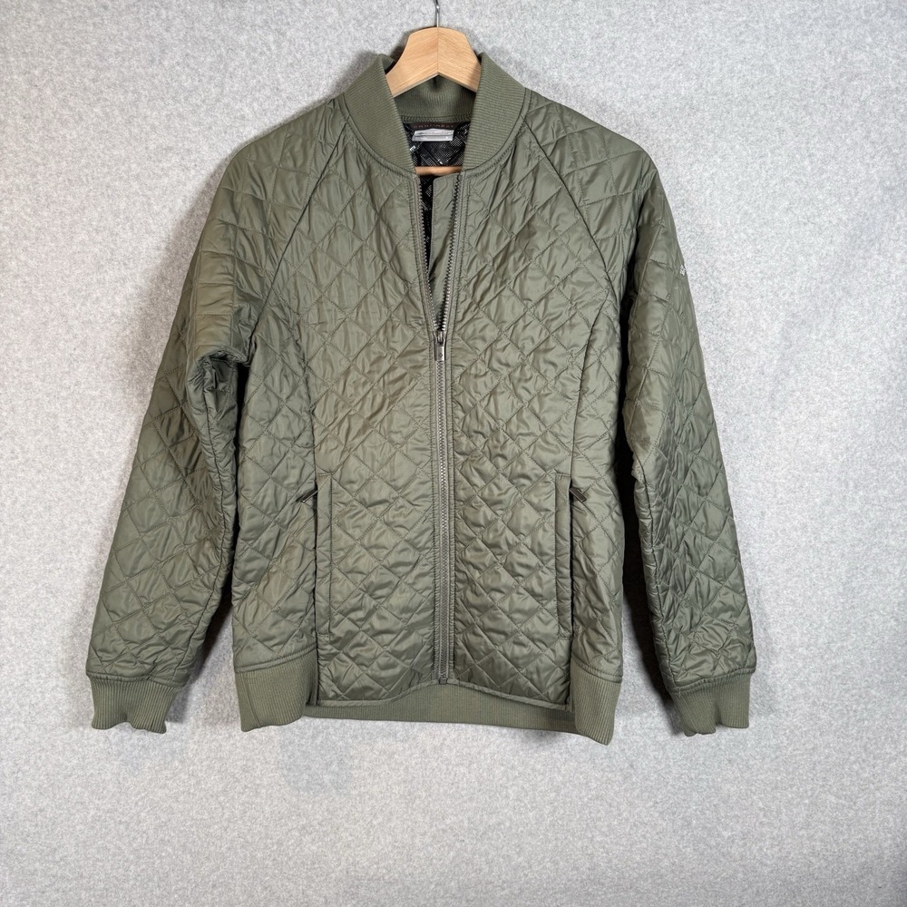 Columbia Omni-Heat Quilted Green Bomber Jacket Womens Small